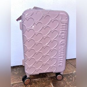 NWT Juicy Couture lilac heart 21” carry on suitcase luggage